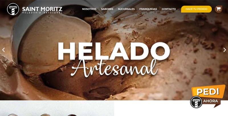 Website Heladerias Saint Moritz diseñado por Keiv Studio